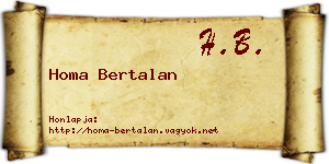 Homa Bertalan névjegykártya