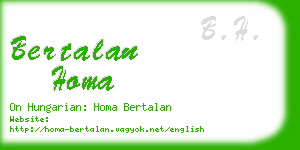 bertalan homa business card